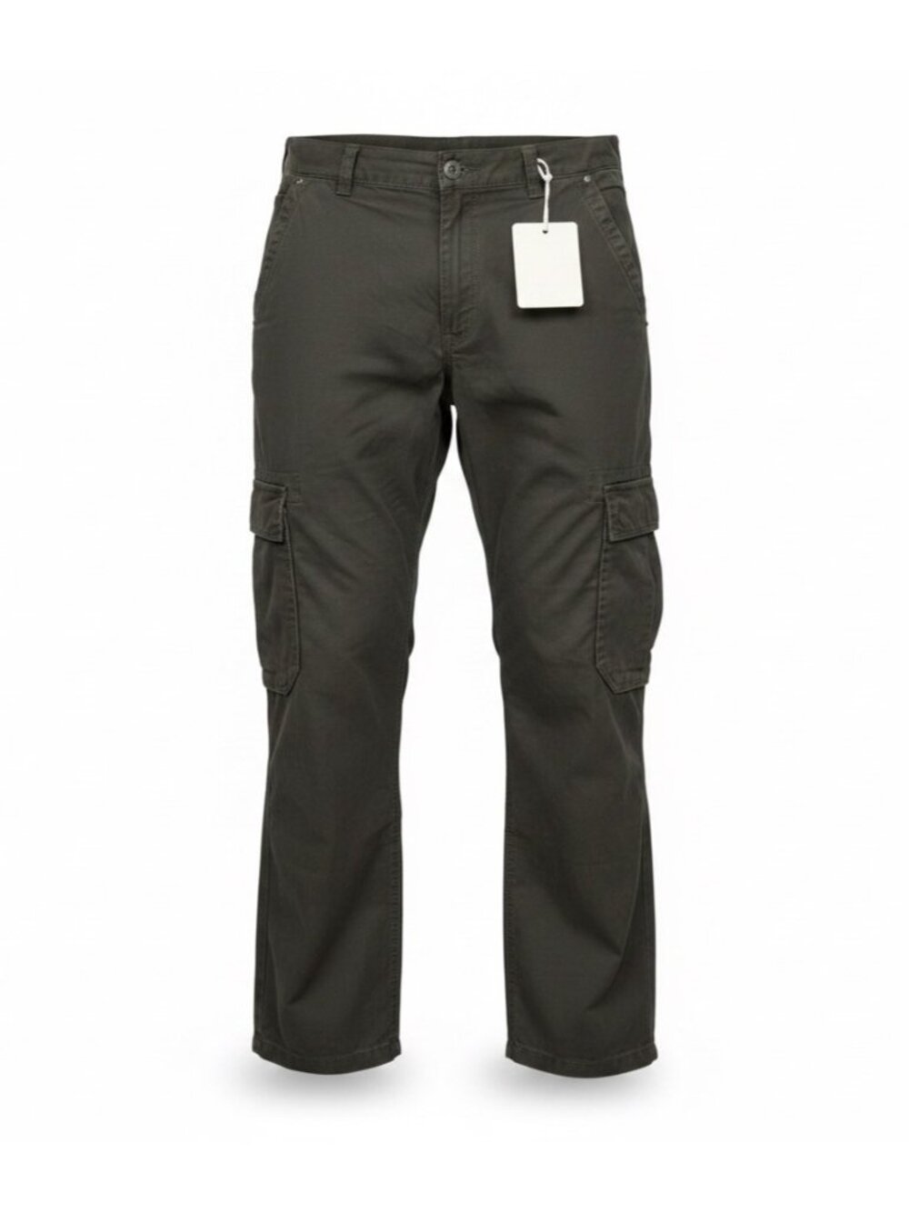 Worn-In Mens Black Cotton Cargo Pants Relaxed Fit Durable With Pockets Size 40